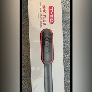 Tymo Ring Plus Ionic Hair Straightening Comb - Black with Red Trim